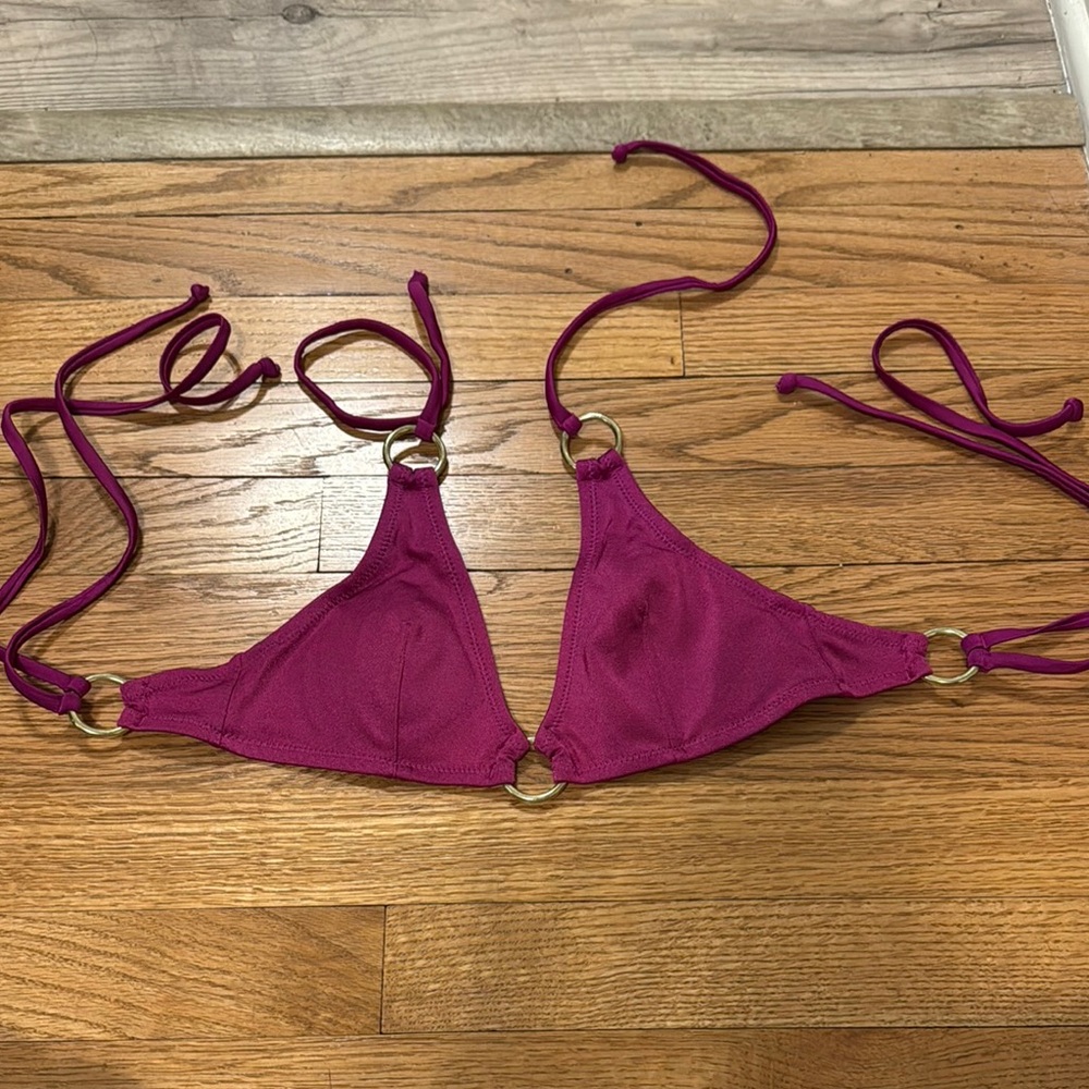 Magenta shimmer bikini top only